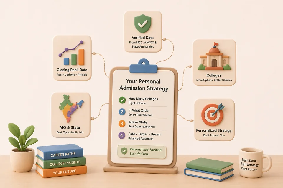 A personal admission strategy built on verified closing-rank data from MCC, AACCC and state authorities